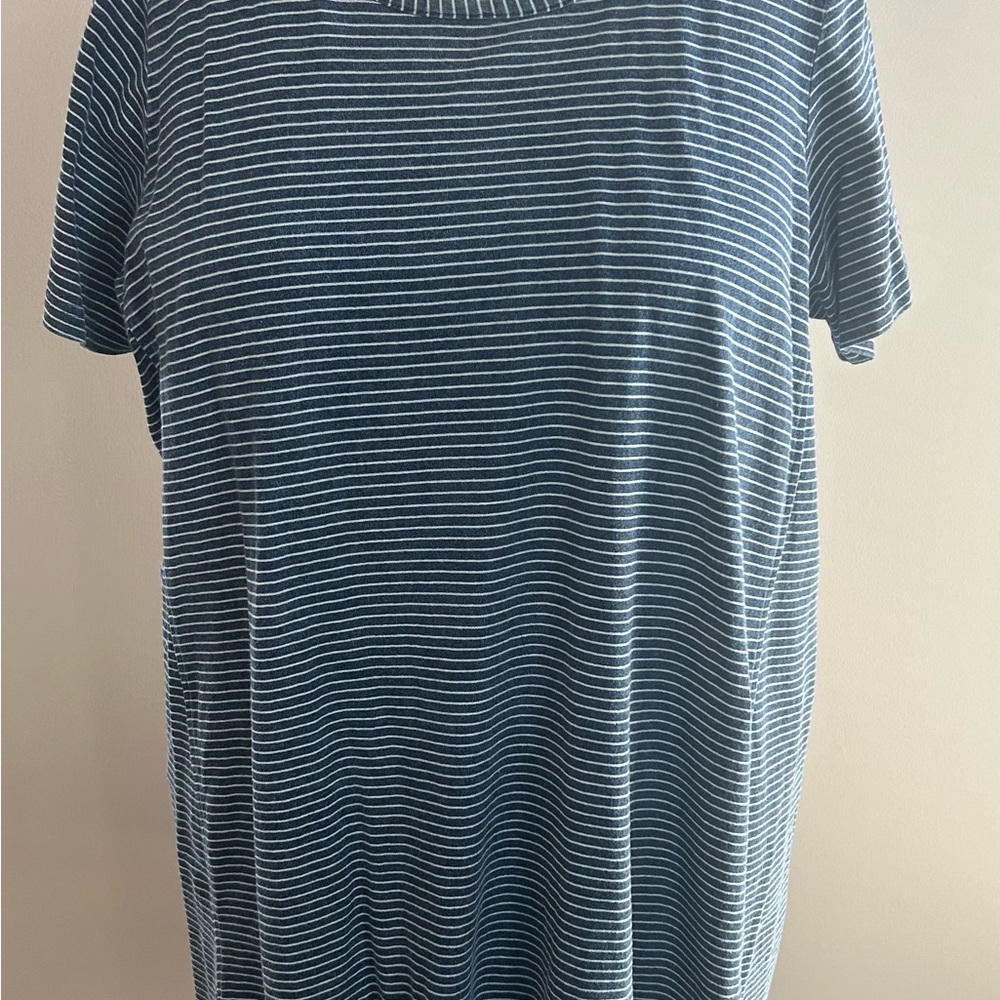 Striped Blue Women’s Casual Dress - Picture 2 of 7